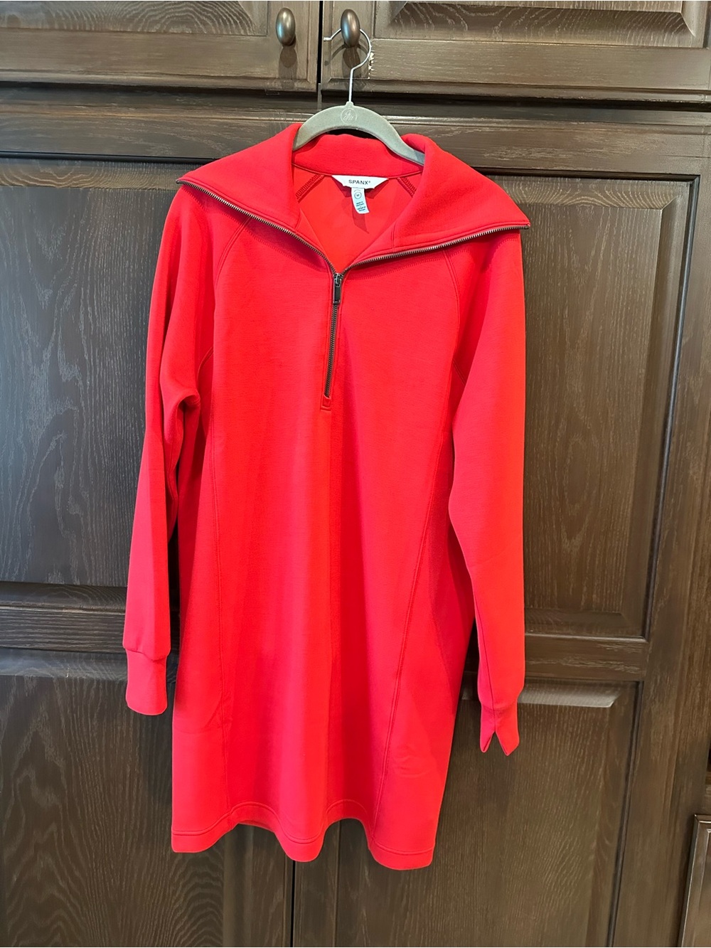 SPANX Red Half-Zip Sweater Dress